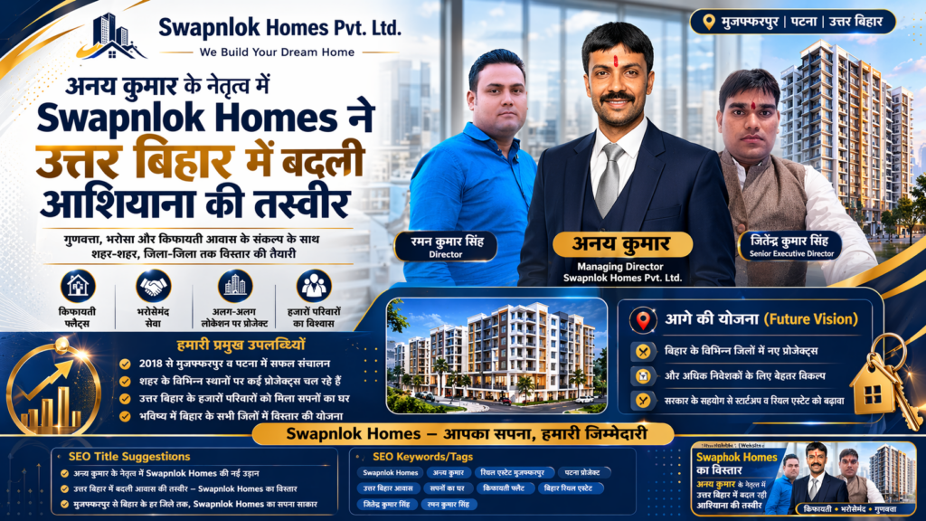 Anay Kumar is the Managing Director of Swapnlok Homes Pvt. Ltd.